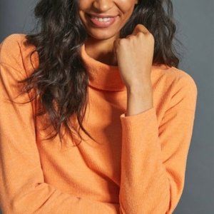 NWT Anthropologie Trina Orange Tulip-Back Top LG P